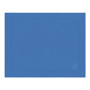 JOGO AMERICANO DE LINHO PURO BARRA LARGA PREMIUM AZUL ÍNDIGO