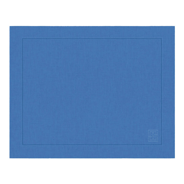 JOGO AMERICANO DE LINHO PURO BARRA LARGA PREMIUM AZUL ÍNDIGO