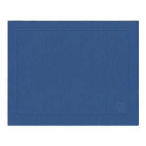 JOGO AMERICANO DE LINHO PURO BARRA LARGA PREMIUM AZUL JEANS 50X39  CM