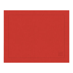 JOGO AMERICANO DE LINHO PURO BARRA LARGA PREMIUM VERMELHO 50X39 CM