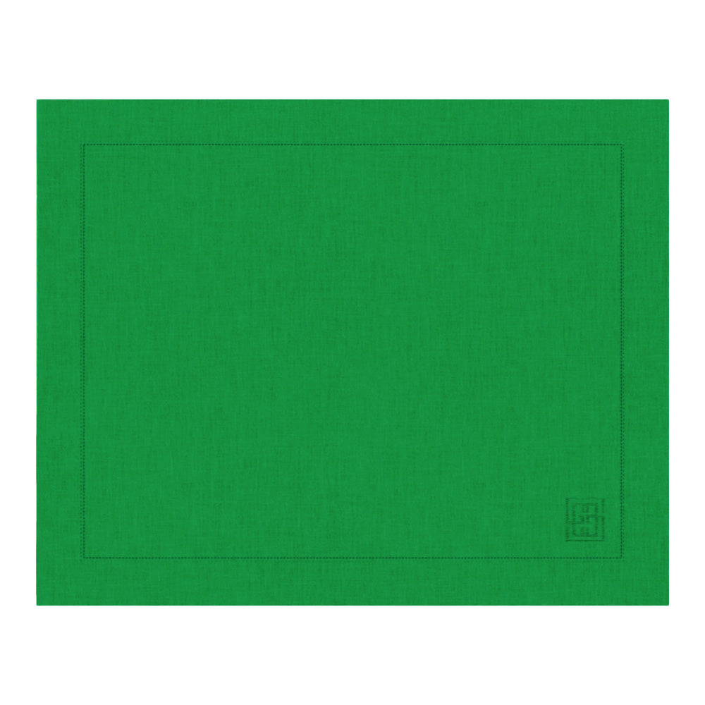 JOGO AMERICANO DE LINHO VISCO BARRA LARGA PREMIUM VERDE BANDEIRA 50X39 CM