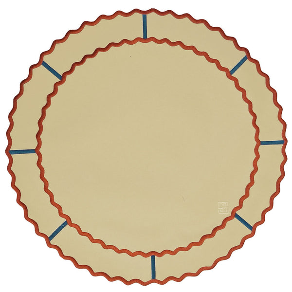 JOGO AMERICANO IMPERMEÁVEL BEGE TERROSO REDONDO