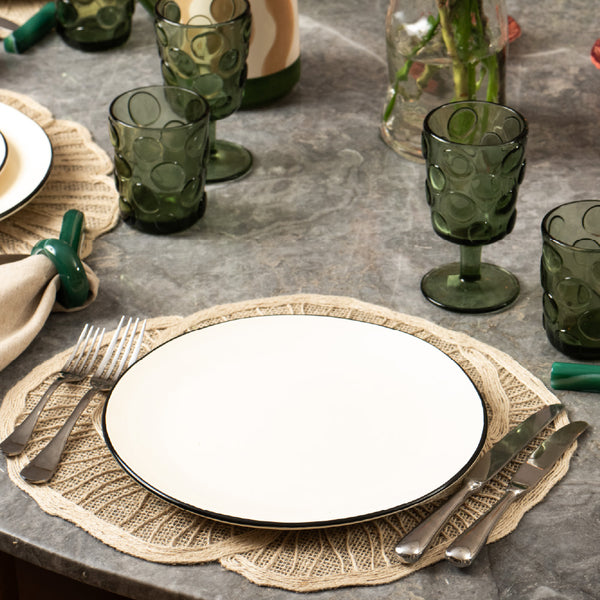 PRATO RASO DE CERÂMICA FRISO PRETO