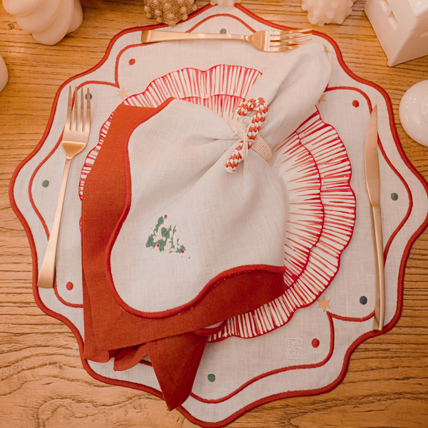 GUARDANAPO LINHO PURO VILA DE NATAL