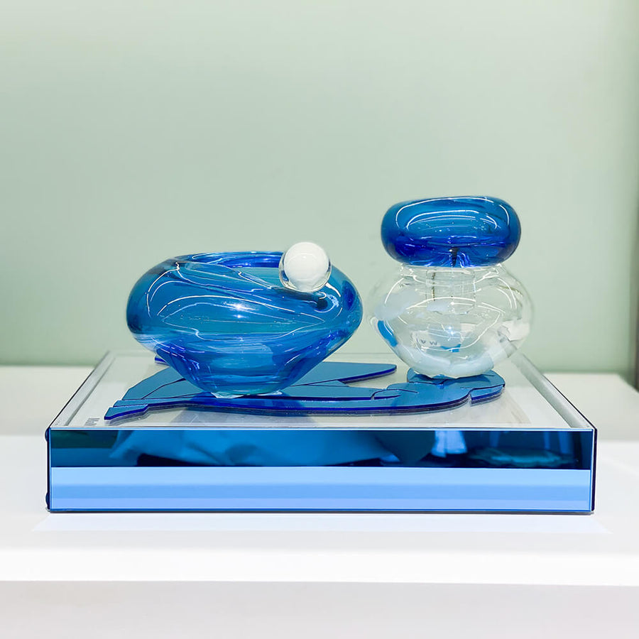 BOMBONIERE DE MURANO BUBBLE DOTS AZUL