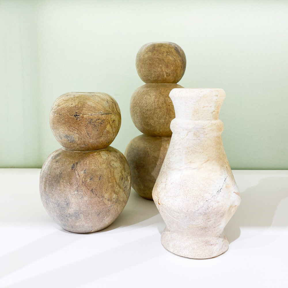VASO DE PEDRA SABÃO ESFERAS M