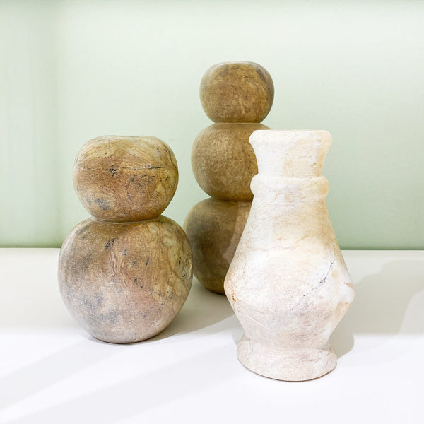 VASO DE PEDRA SABÃO ESFERAS M