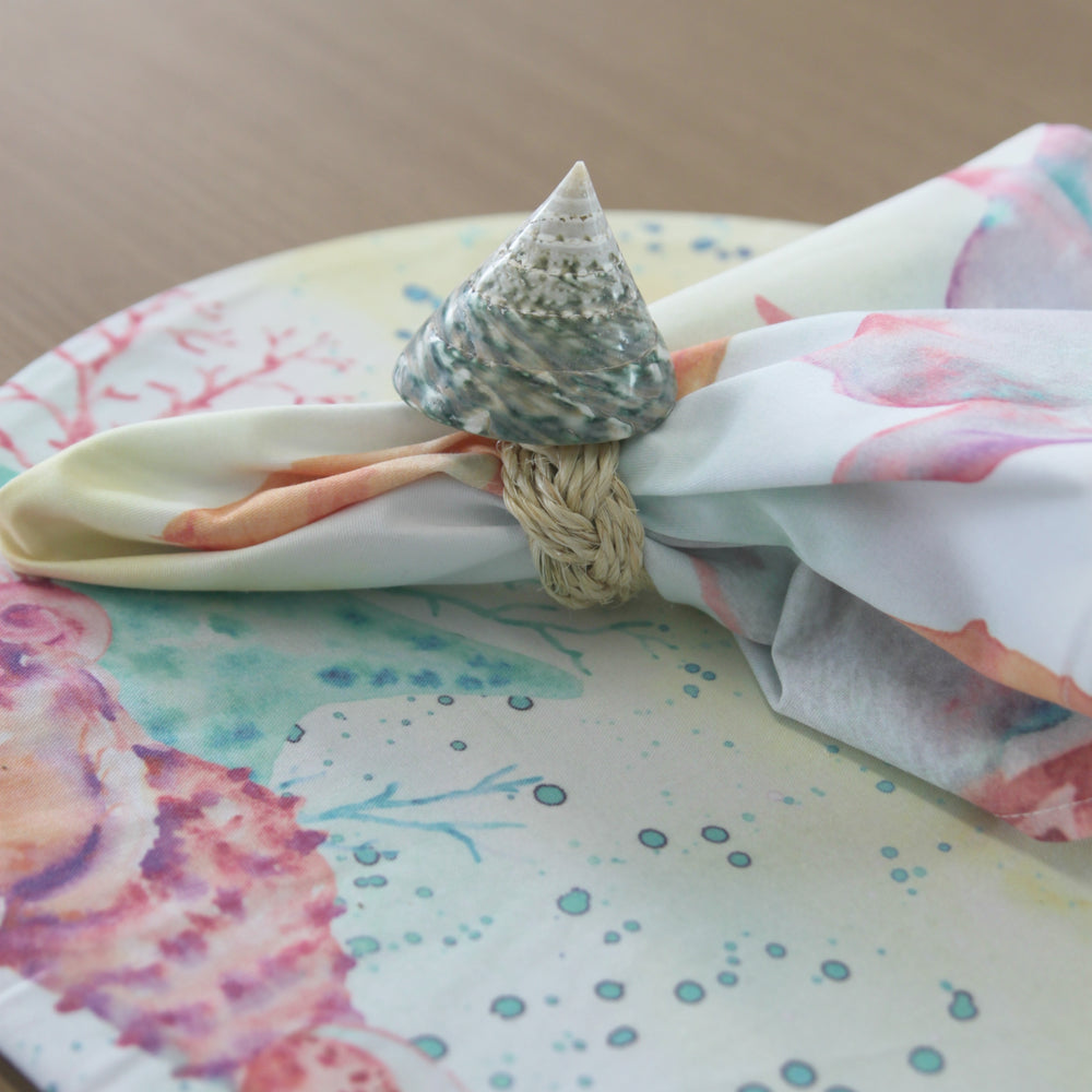 PORTA GUARDANAPO DE CONCHA NATURAL FILIPINAS VERDE