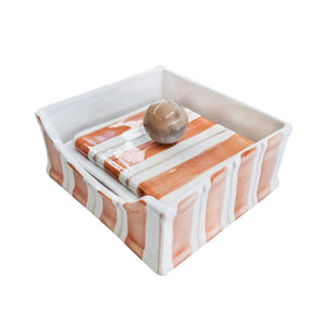 PORTA GUARDANAPO CERÂMICA AGATA LARANJA