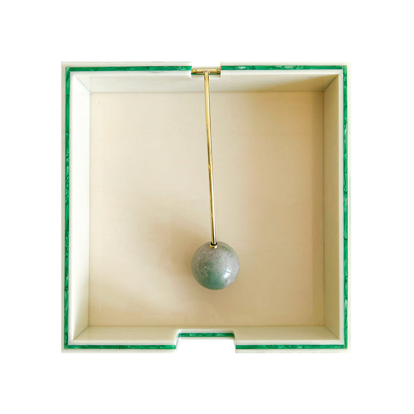 PORTA GUARDANAPO QUARTZO MARFIM 20X20CM