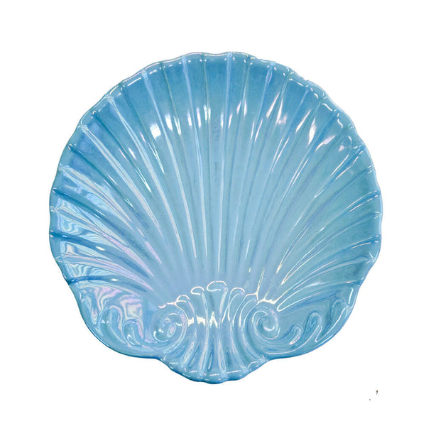 PRATO DE CERÂMICA CONCHA AZUL ANOS 80 ORIGEM ITALIA