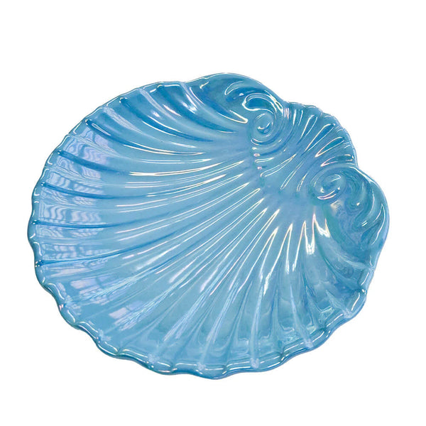 PRATO DE CERÂMICA CONCHA AZUL ANOS 80 ORIGEM ITALIA