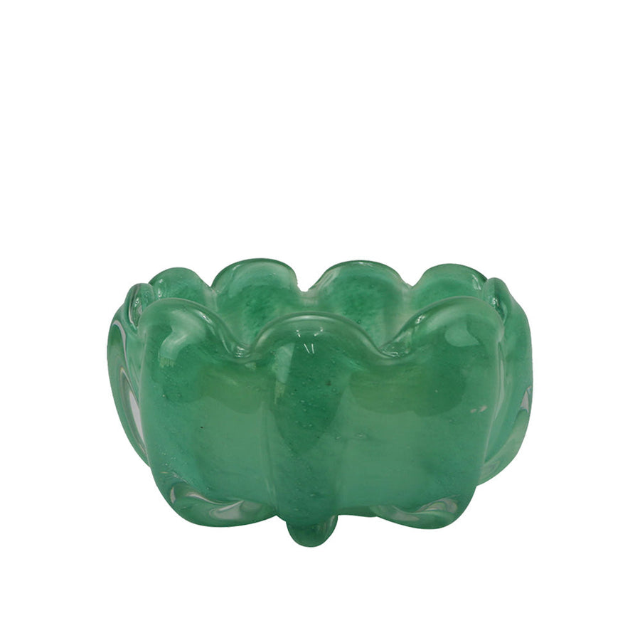 VASO DE VIDRO BAIXO JADE  12 x 10(h) cm