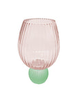 TAÇA AGUA RIMINI 500ML ROSA C/ VERDE