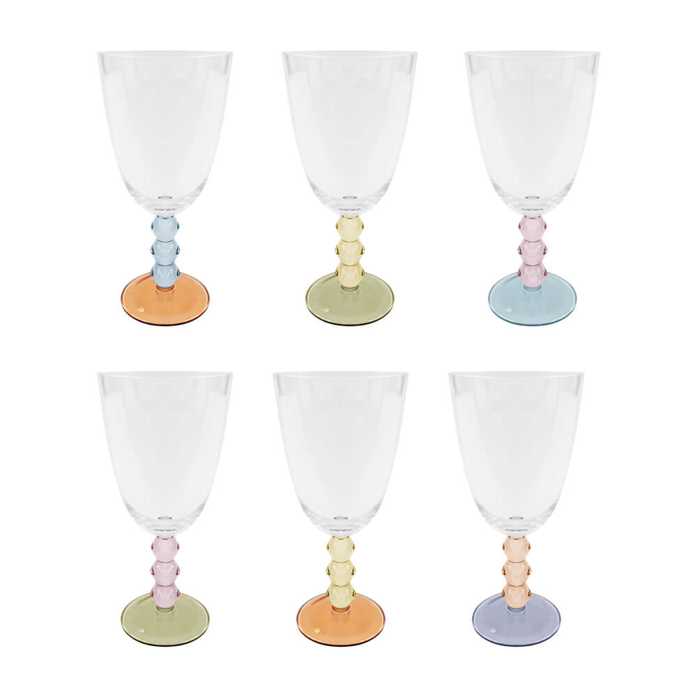 SET 6 TAÇAS DE VIDRO CANDY