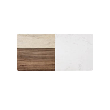 TABUAS DE MADEIRA E MARMORE BRANCO  G  20 X 35 (H) CM