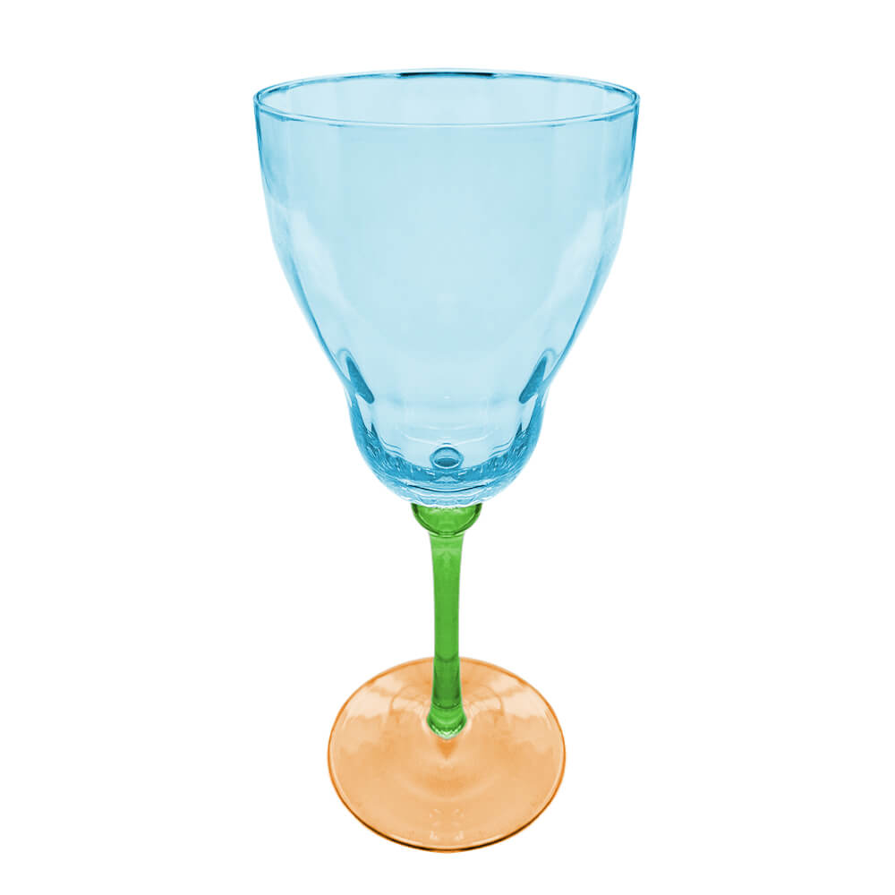 TAÇA DE VIDRO SORRENTO ALTA AZUL/VERDE/LARANJA