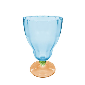 TAÇA DE VIDRO BAIXA SORRENTO AZUL/VERDE/LARANJA