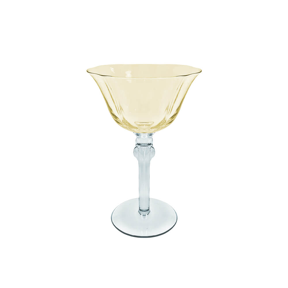 TAÇA DE VIDRO SAINT REMY AMARELO E CINZA 180ML
