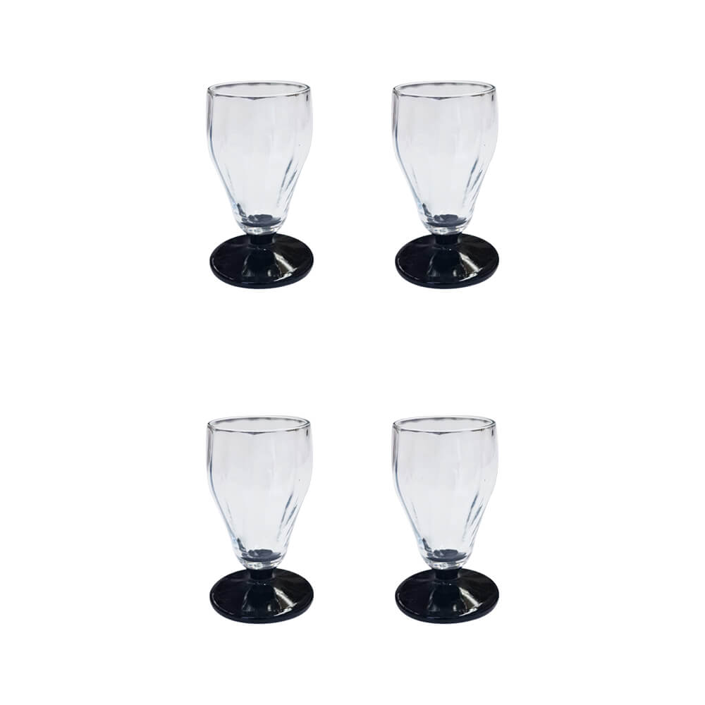 SET 4 COPINHOS LICOR BASE PRETA VINTAGE