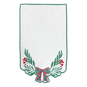 TOALHA DE LAVABO LINHO PURO NATAL LAÇO 30X50