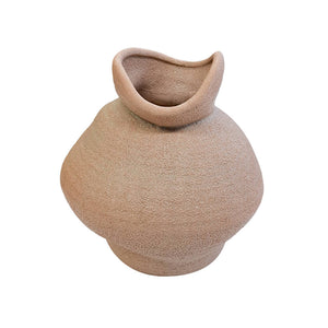 VASO DE CERAMICA BEGE MOVIMENTO G 26CM
