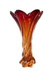 VASO DE MURANO VERMELHO E LARANJA ANOS 70 ORIGEM ITÁLIA