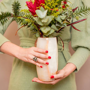 VASO ONIX CILINDRICO ABAULADO 20CM