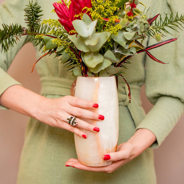 VASO ONIX CILINDRICO ABAULADO 20CM