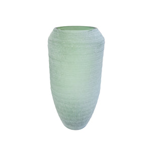 VASO EM VIDRO FOSCO CELADON G 32CM