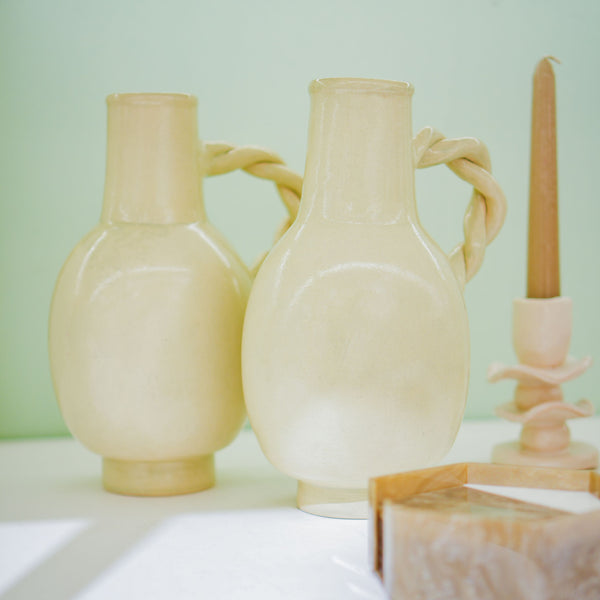 VASO DE CERÂMICA FEITO A MÃO KIGALI MARFIM 23CM