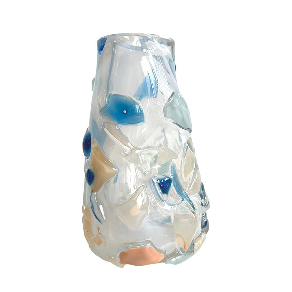 VASO DE MURANO TWIST FLOW  PÉROLA 17CM