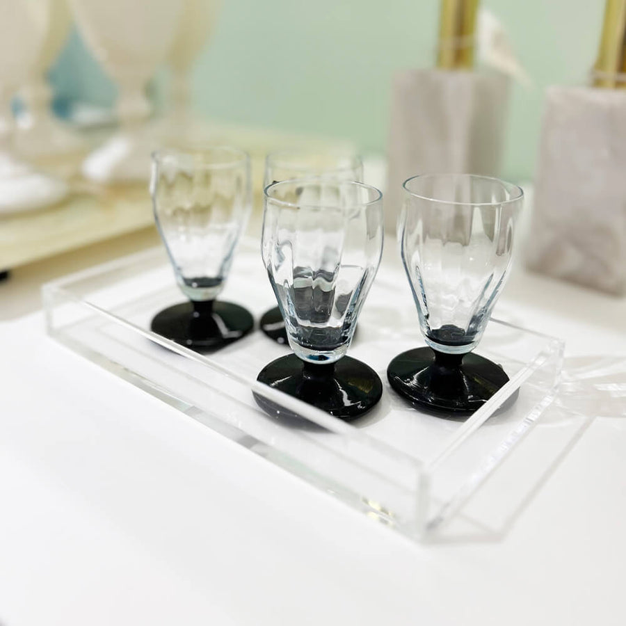 SET 4 COPINHOS LICOR BASE PRETA VINTAGE