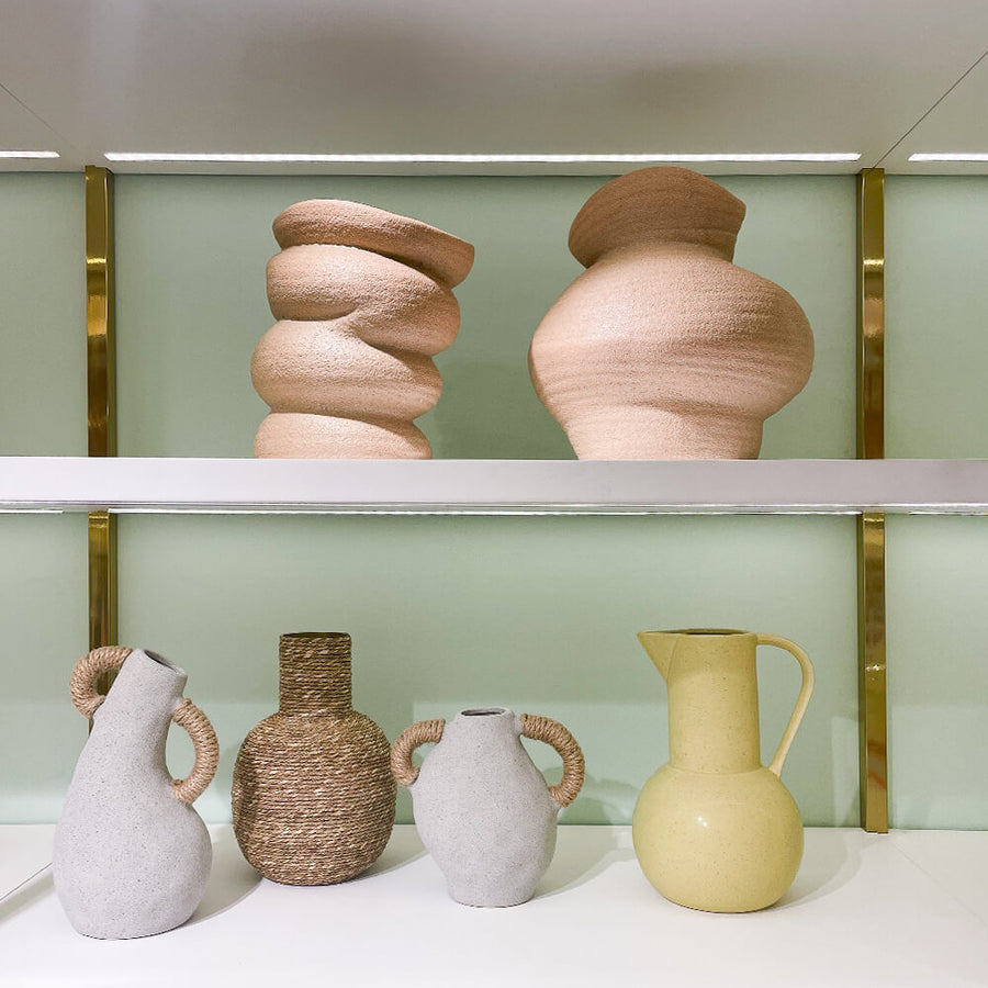 VASO DE CERAMICA BEGE MOVIMENTO