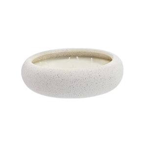 VELA PERFUMADA EM CERAMICA RÚSTICA BEGE M