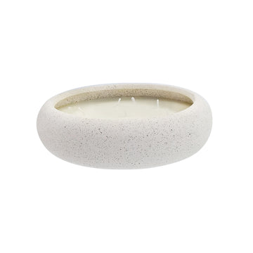 VELA PERFUMADA EM CERAMICA RÚSTICA BEGE M
