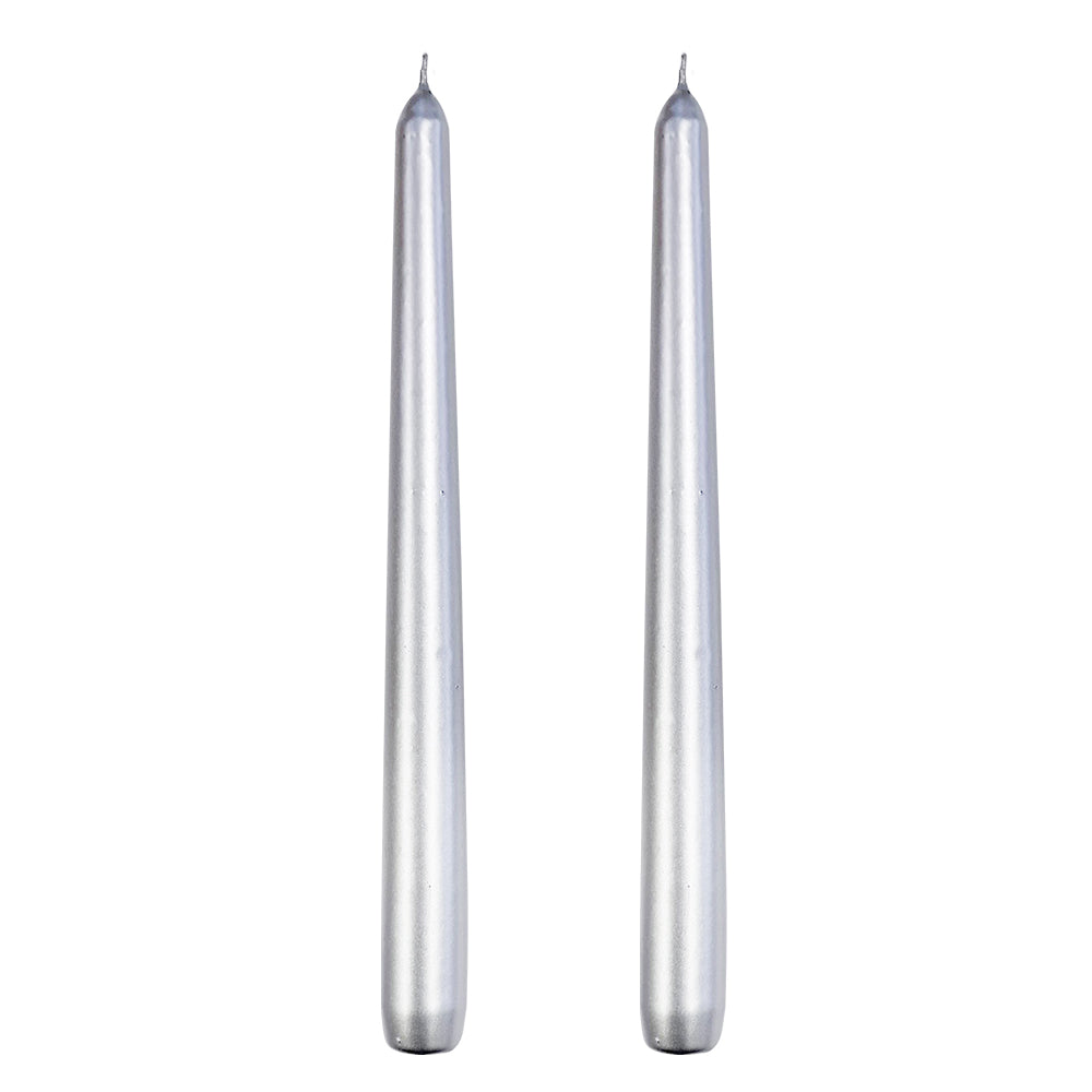 VELAS PARA CASTIÇAL CÔNICA PRATA 25 CM - 02 UNIDADES