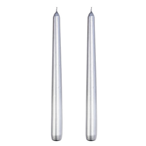 VELAS PARA CASTIÇAL CÔNICA PRATA 25 CM - 02 UNIDADES