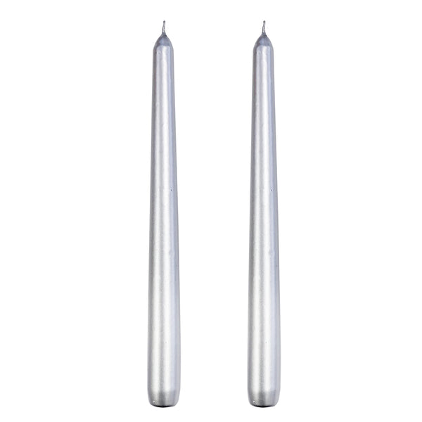 VELAS PARA CASTIÇAL CÔNICA PRATA 25 CM - 02 UNIDADES