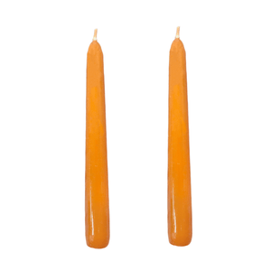 VELAS PARA CASTIÇAL CÔNICA LARANJA NEON 18 CM - 02 UNIDADES