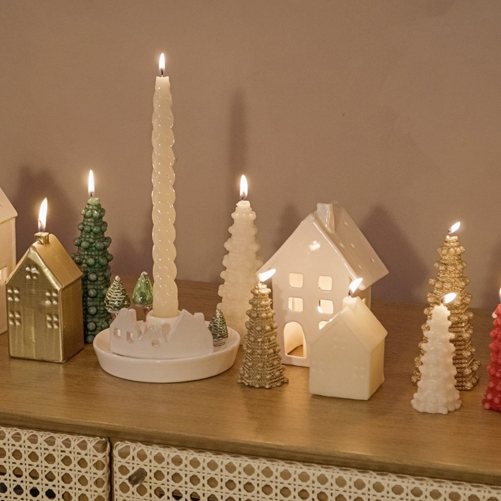 VELA ÁRVORE DE NATAL VERDE ESCURO P  6 X 12(H) CM