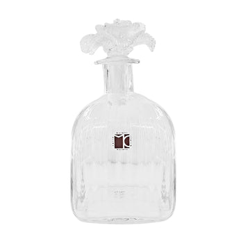GARRAFA DE CRISTAL MURANO COM TAMPA FLOR VINTAGE
