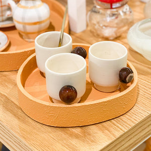 XÍCARA DE CERÂMICA ARTESANAL COM AGATA