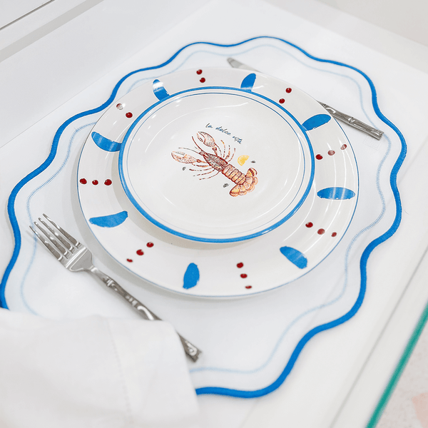 JOGO AMERICANO IMPERMEÁVEL BREEZE OVAL AZUL