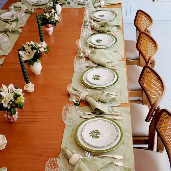 SET PORTA GUARDANAPO CERÂMICA WISHES COM OURO NATAL 6 PEÇAS