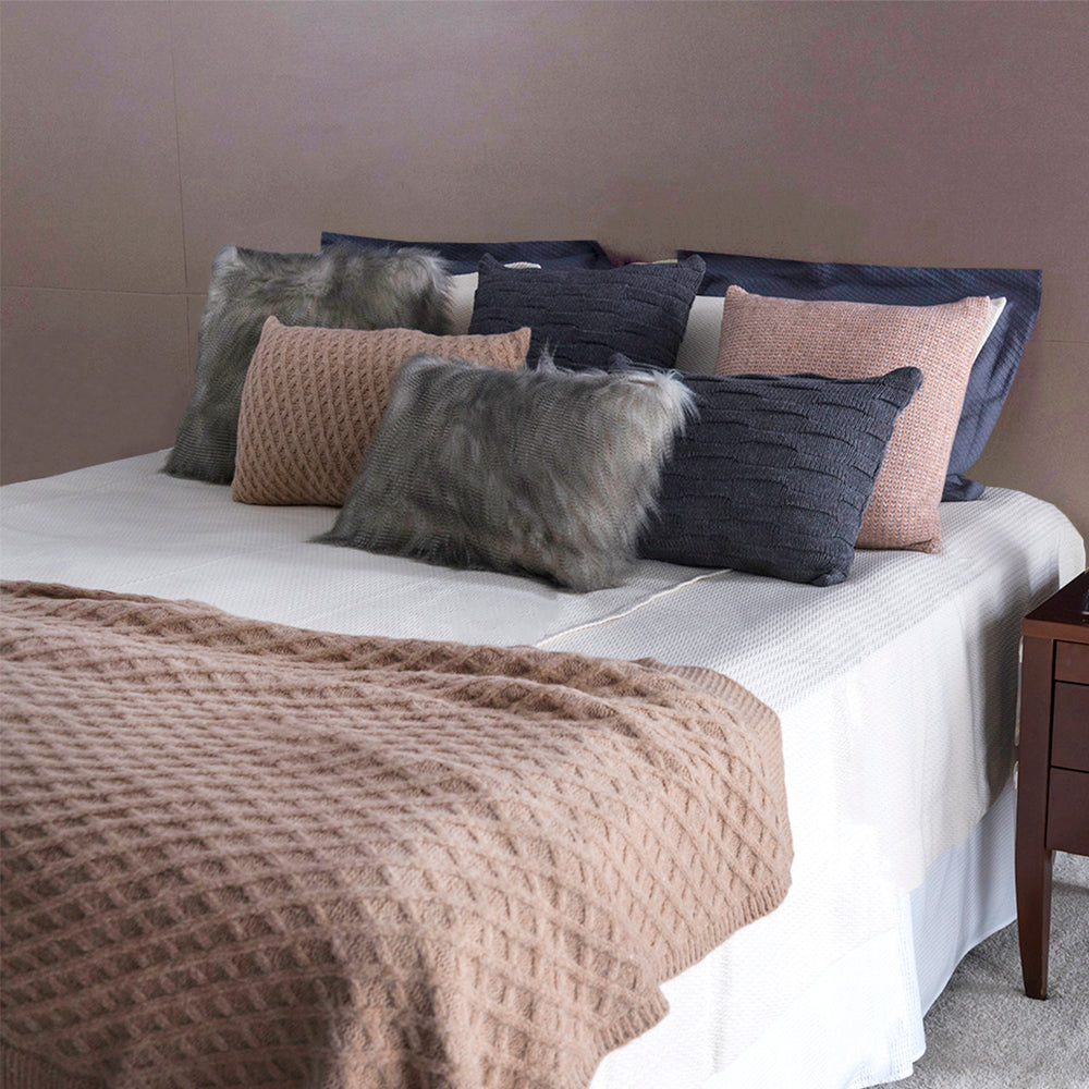 MANTA LOSANGOS CASHMERE TOUCH ROSA 130X180 CM