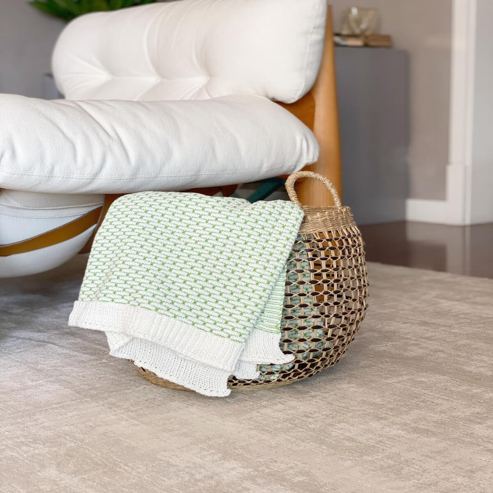 MANTA TRICOT PLUS TIJOLINHO VERDE 130X180 CM
