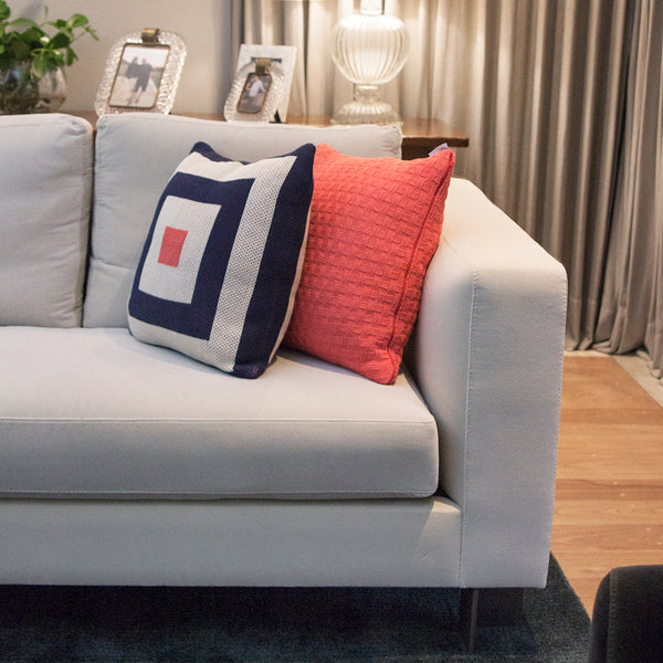 CAPA DE ALMOFADA TRICOT PLUS TRAMADO 50X50 CM LARANJA