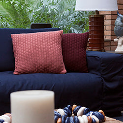 CAPA DE ALMOFADA TRICOT PLUS TRAMADO ROSA 50X50 CM