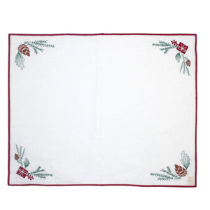 JOGO AMERICANO DE LINHO PURO NATAL PINHA 46X37 CM